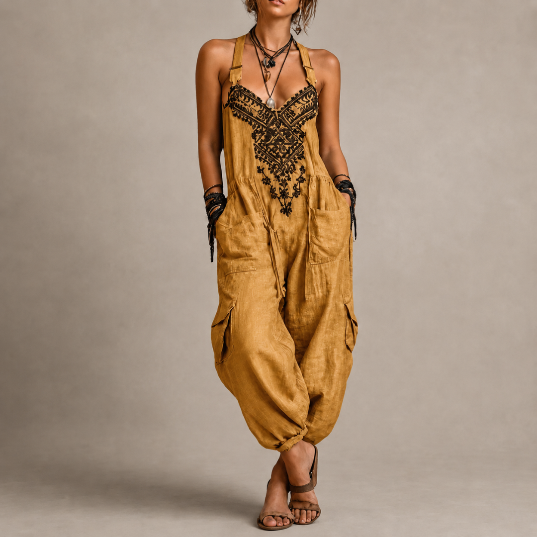 Combinaison Astrid — broderie Boho fluide