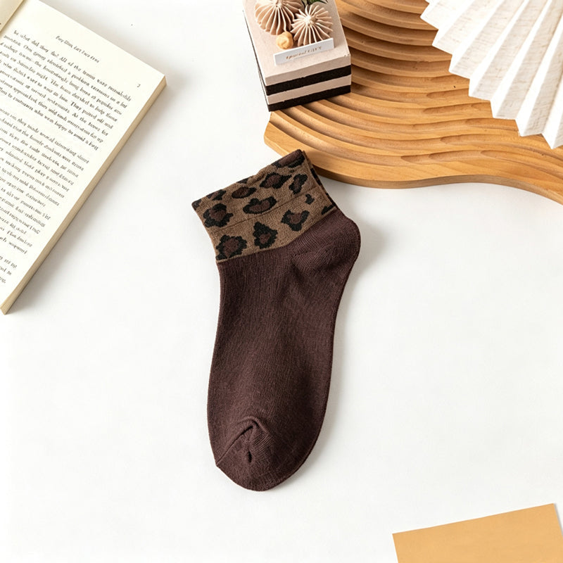 Chaussettes Vintage À Motif Léopard