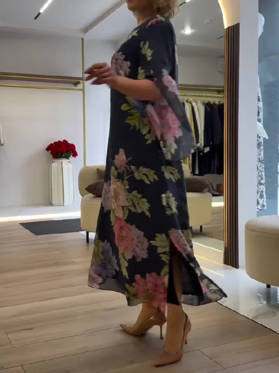 Léonie | Robe florale longue