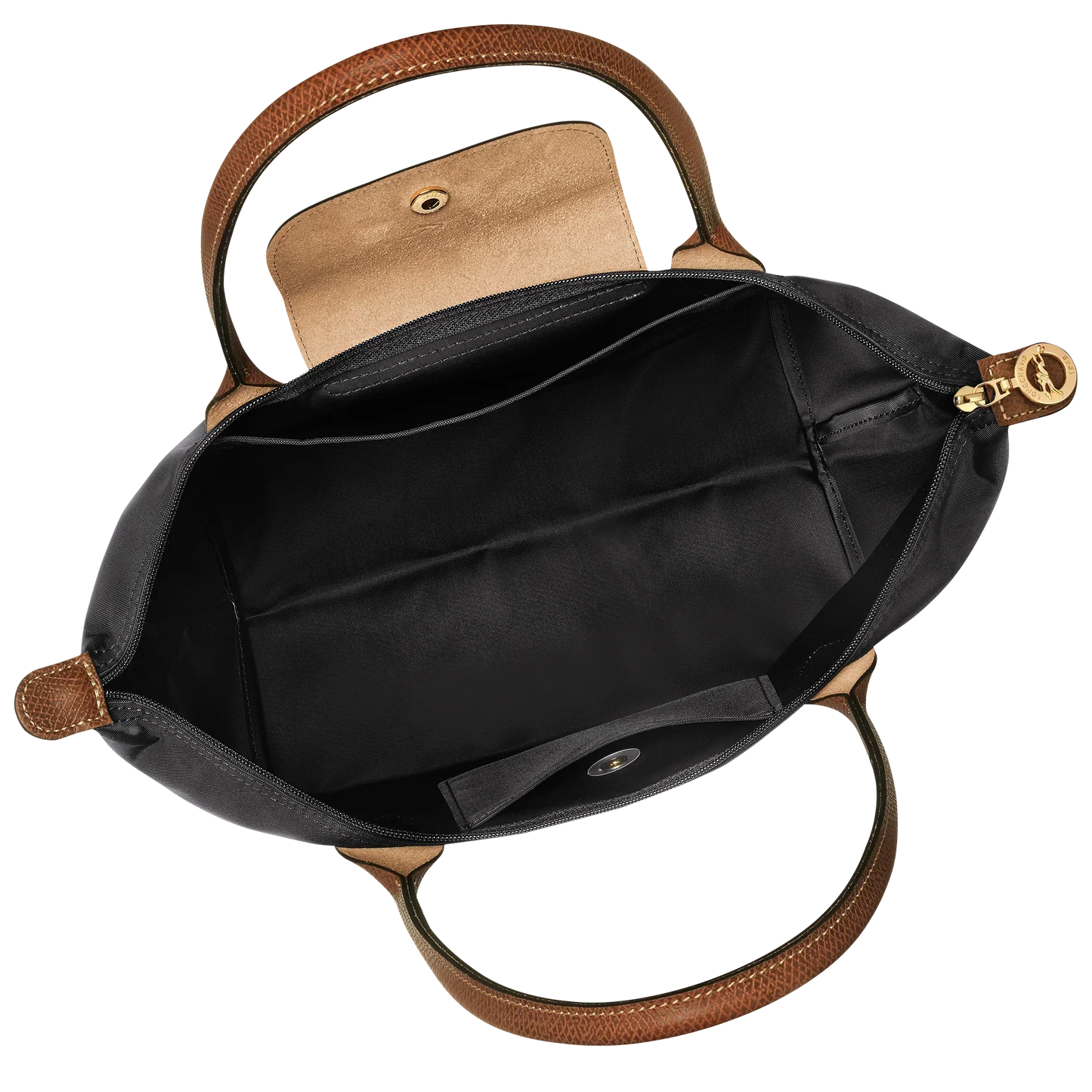 Madeleine | Sac cabas pliable moyen noir cognac