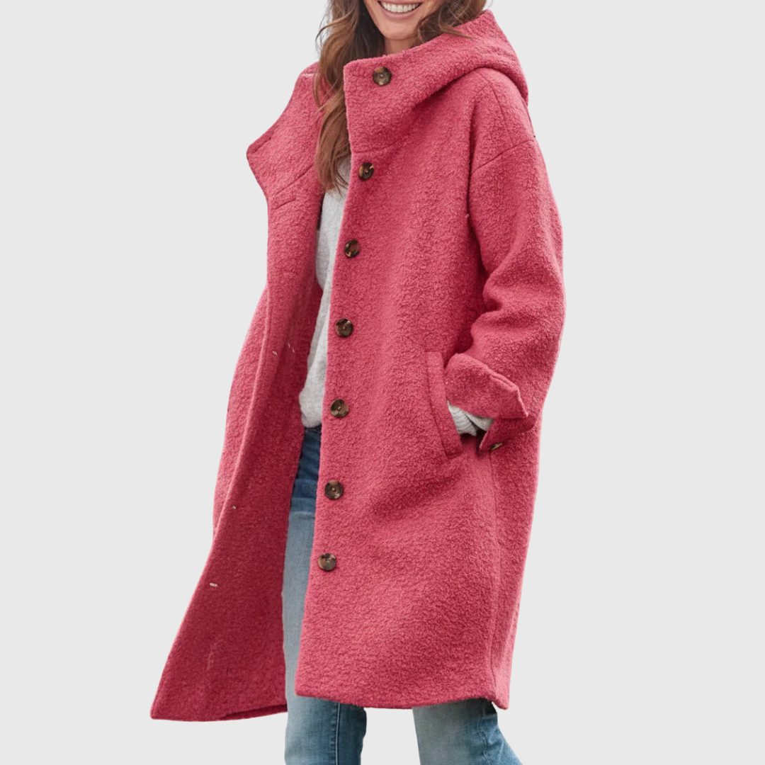 Manteau Oversized pour Femmes avec Fermeture Boutonnée et Poches Latérales