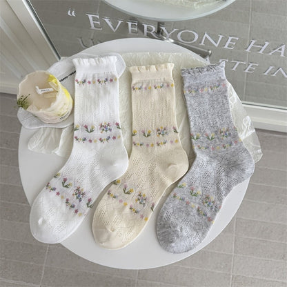 Chaussettes Fleuries Décontractées