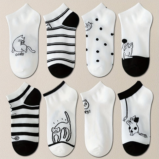 Lot De 4 Paires De Chaussettes À Imprimé Chat