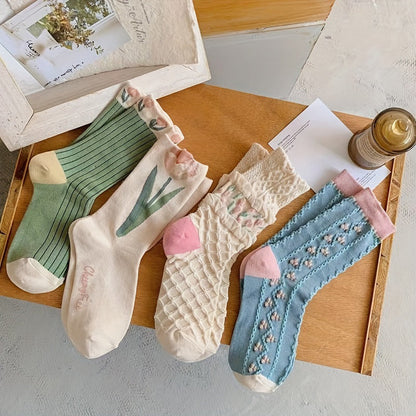 Chaussettes Fleuries Décontractées