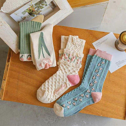 Chaussettes Fleuries Décontractées