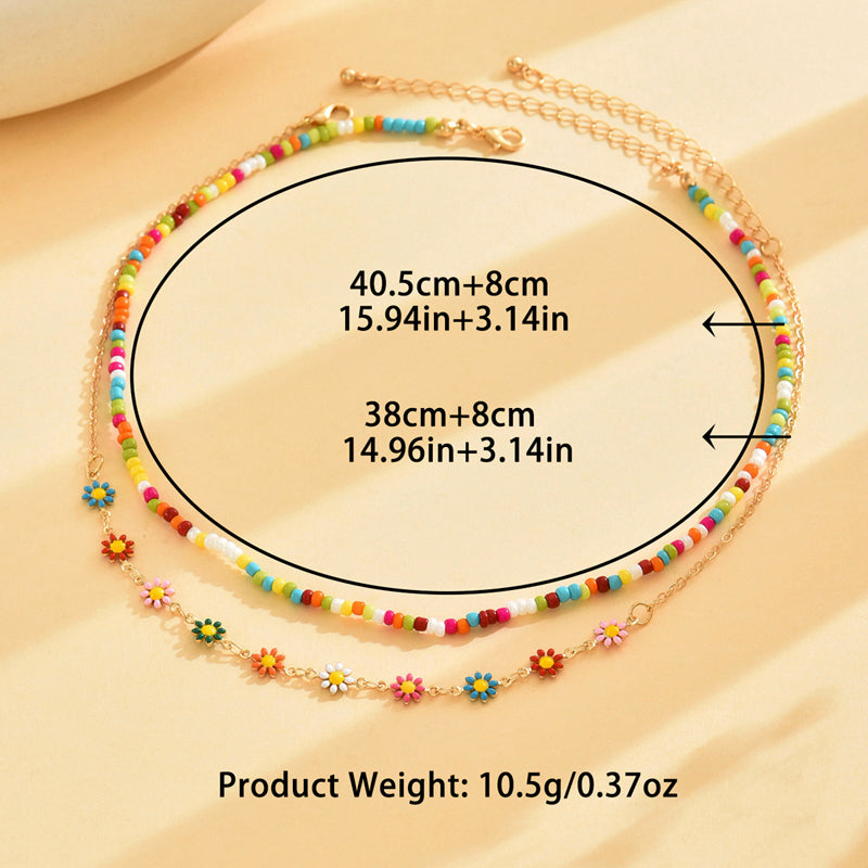 Collier Bohème En Perles Colorées