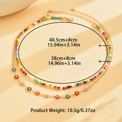 Collier Bohème En Perles Colorées
