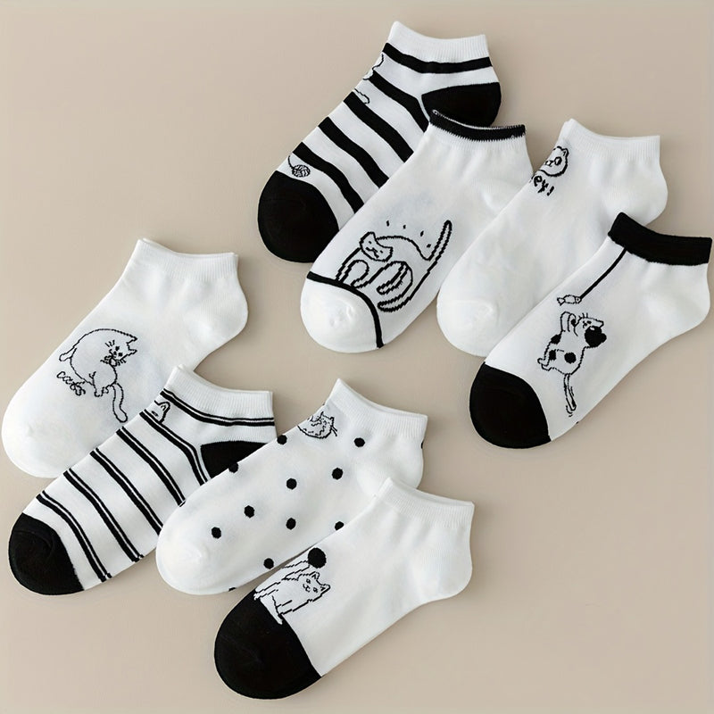 Lot De 4 Paires De Chaussettes À Imprimé Chat