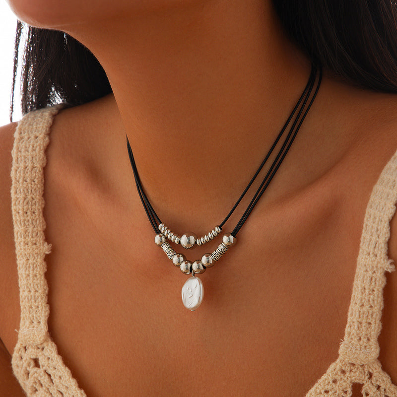 Collier Pendentif Perlé Vintage