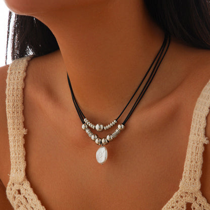 Collier Pendentif Perlé Vintage