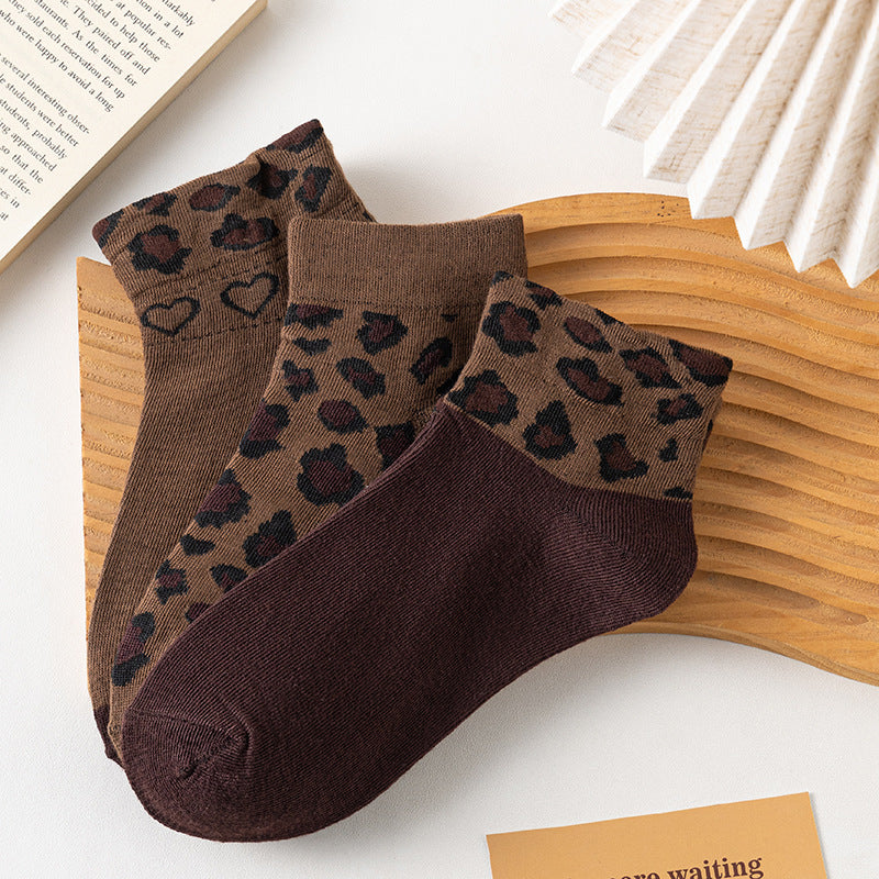 Chaussettes Vintage À Motif Léopard