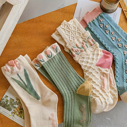Chaussettes Fleuries Décontractées