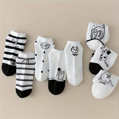 Lot De 4 Paires De Chaussettes À Imprimé Chat