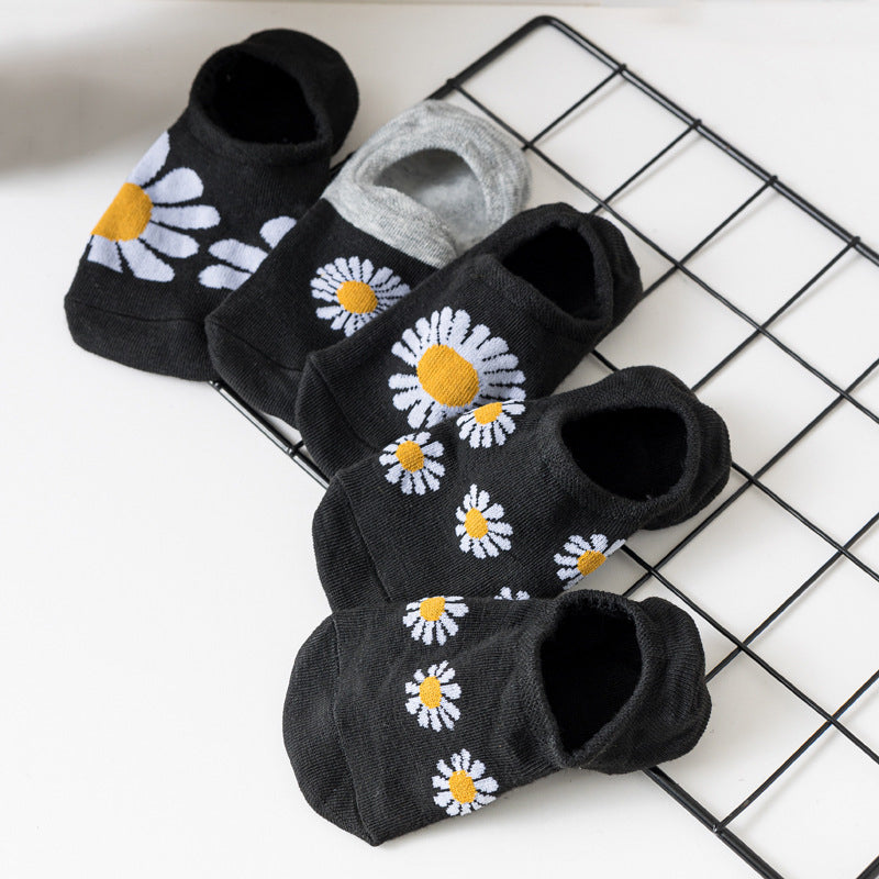 Chaussettes Décontractées À Motifs De Chrysanthèmes