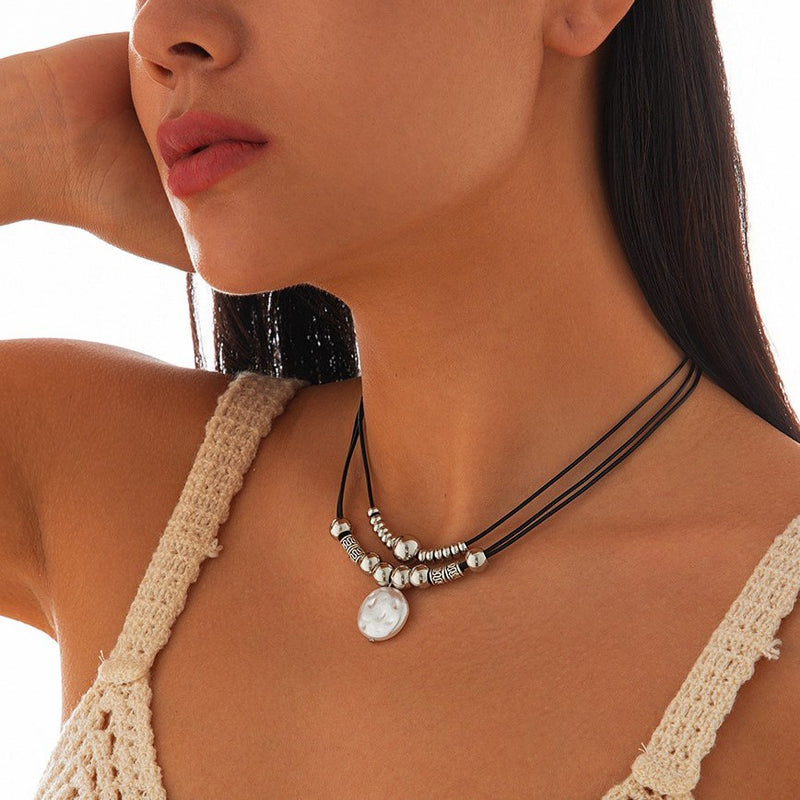 Collier Pendentif Perlé Vintage