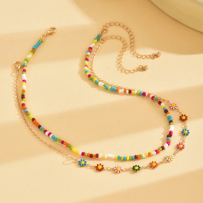 Collier Bohème En Perles Colorées