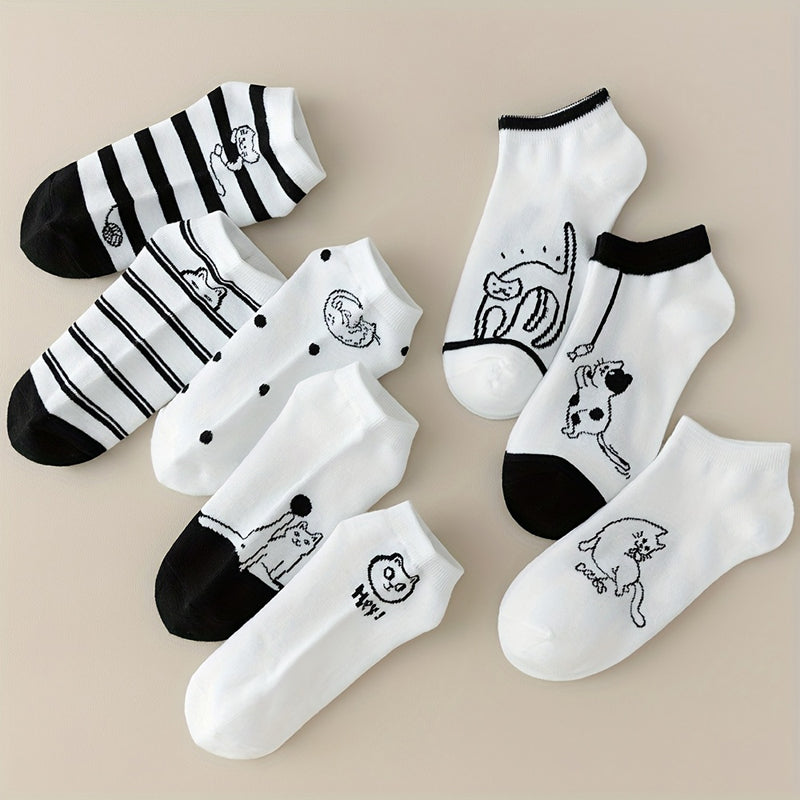 Lot De 4 Paires De Chaussettes À Imprimé Chat