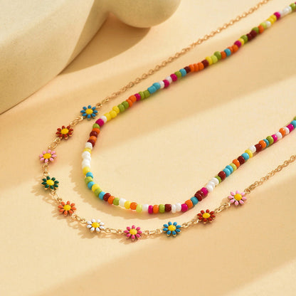 Collier Bohème En Perles Colorées