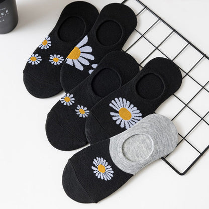 Chaussettes Décontractées À Motifs De Chrysanthèmes
