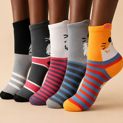 Lot De 5 Paires De Chaussettes De Dessin Animé