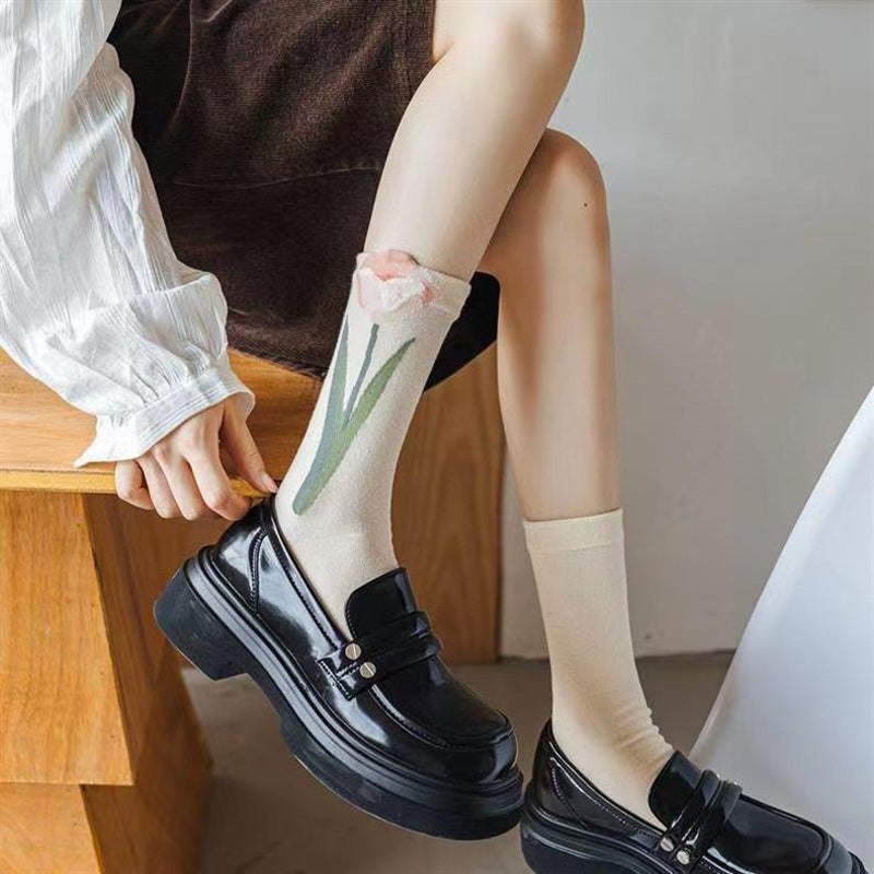 Chaussettes Fleuries Décontractées
