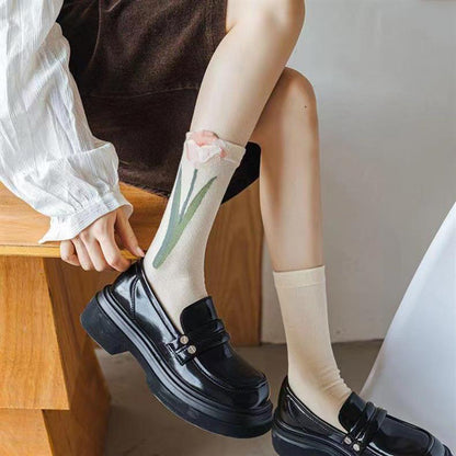 Chaussettes Fleuries Décontractées
