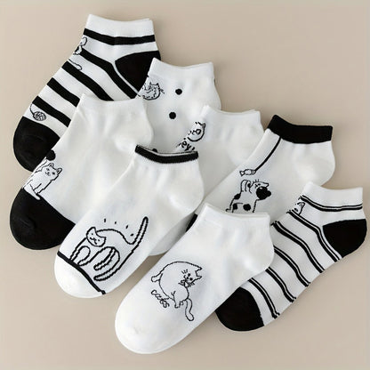 Lot De 4 Paires De Chaussettes À Imprimé Chat