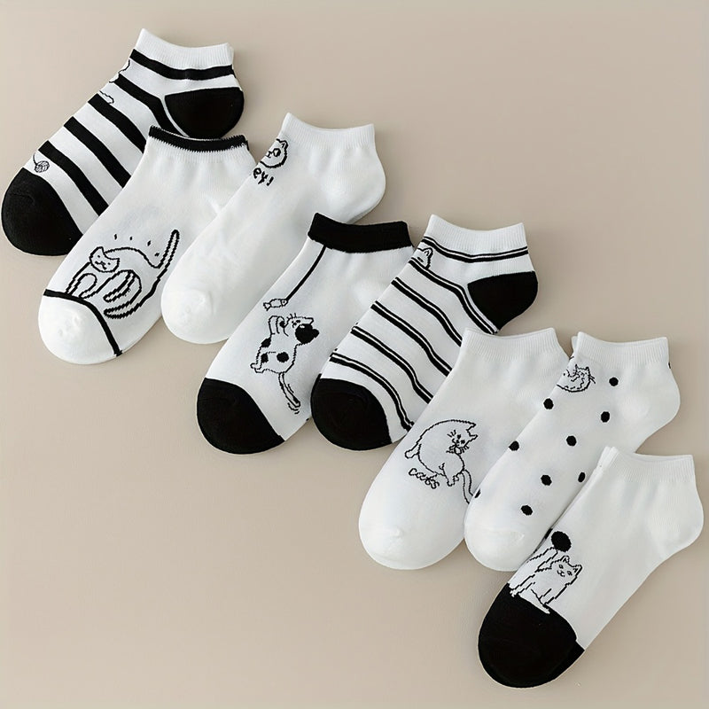 Lot De 4 Paires De Chaussettes À Imprimé Chat