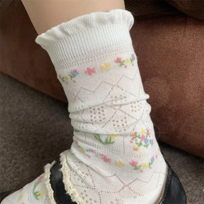 Chaussettes Fleuries Décontractées