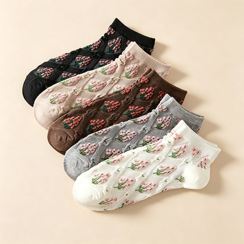 Chaussettes Fleuries Vintage