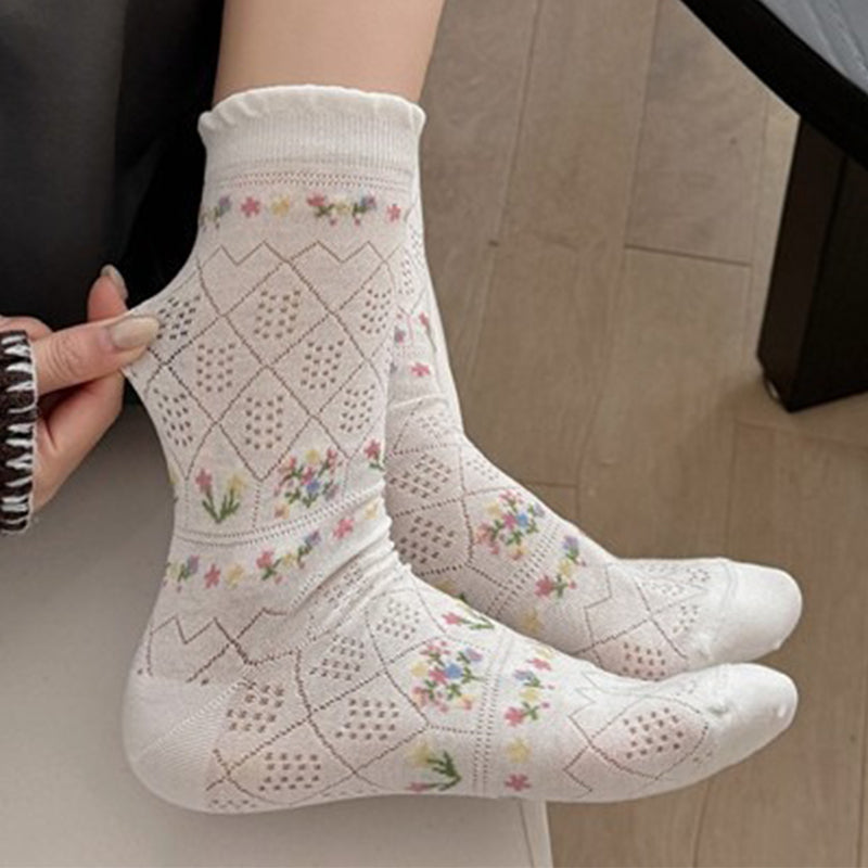 Chaussettes Fleuries Décontractées