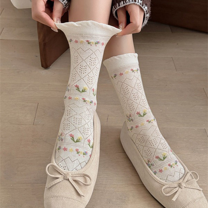 Chaussettes Fleuries Décontractées