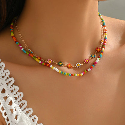 Collier Bohème En Perles Colorées