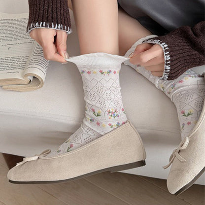 Chaussettes Fleuries Décontractées