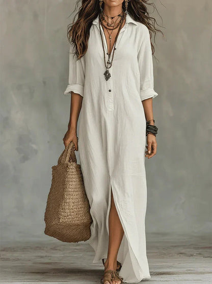 Robe Céline — robe maxi à coupe ample avec boutons