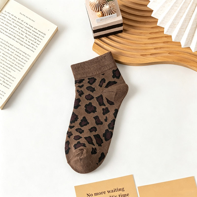 Chaussettes Vintage À Motif Léopard