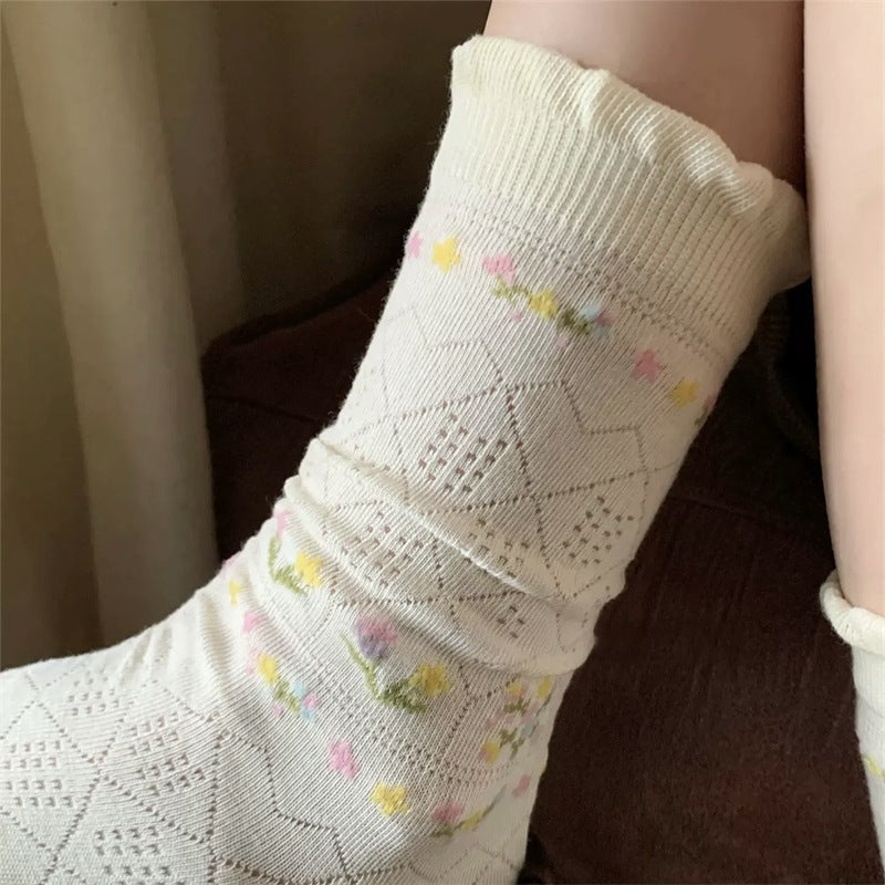 Chaussettes Fleuries Décontractées