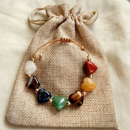 Bracelet Tressé Cœurs Colorés