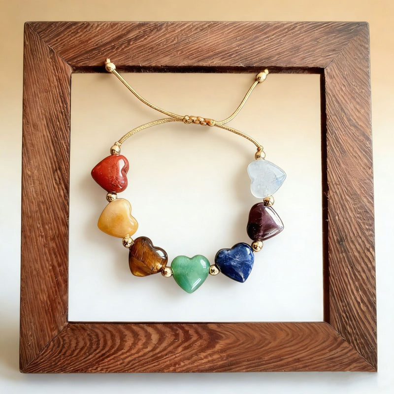 Bracelet Tressé Cœurs Colorés