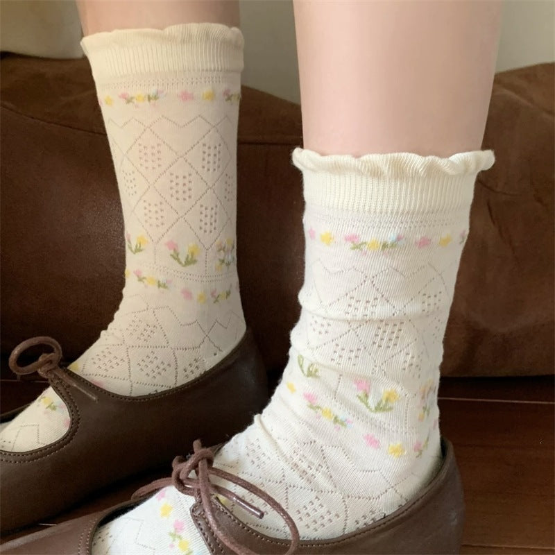 Chaussettes Fleuries Décontractées