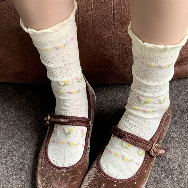 Chaussettes Fleuries Décontractées