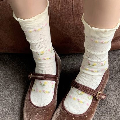 Chaussettes Fleuries Décontractées