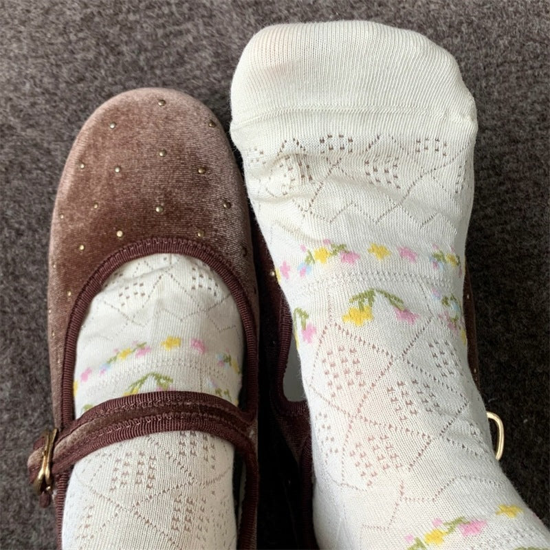Chaussettes Fleuries Décontractées