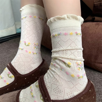 Chaussettes Fleuries Décontractées