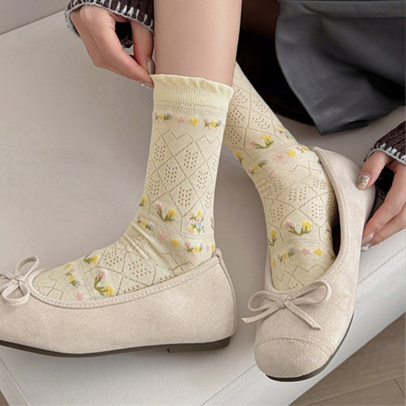 Chaussettes Fleuries Décontractées