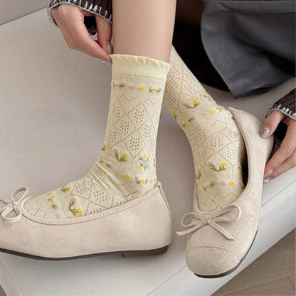 Chaussettes Fleuries Décontractées