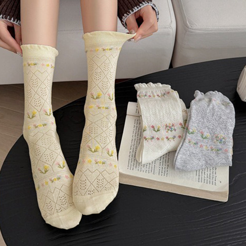 Chaussettes Fleuries Décontractées