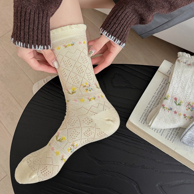 Chaussettes Fleuries Décontractées