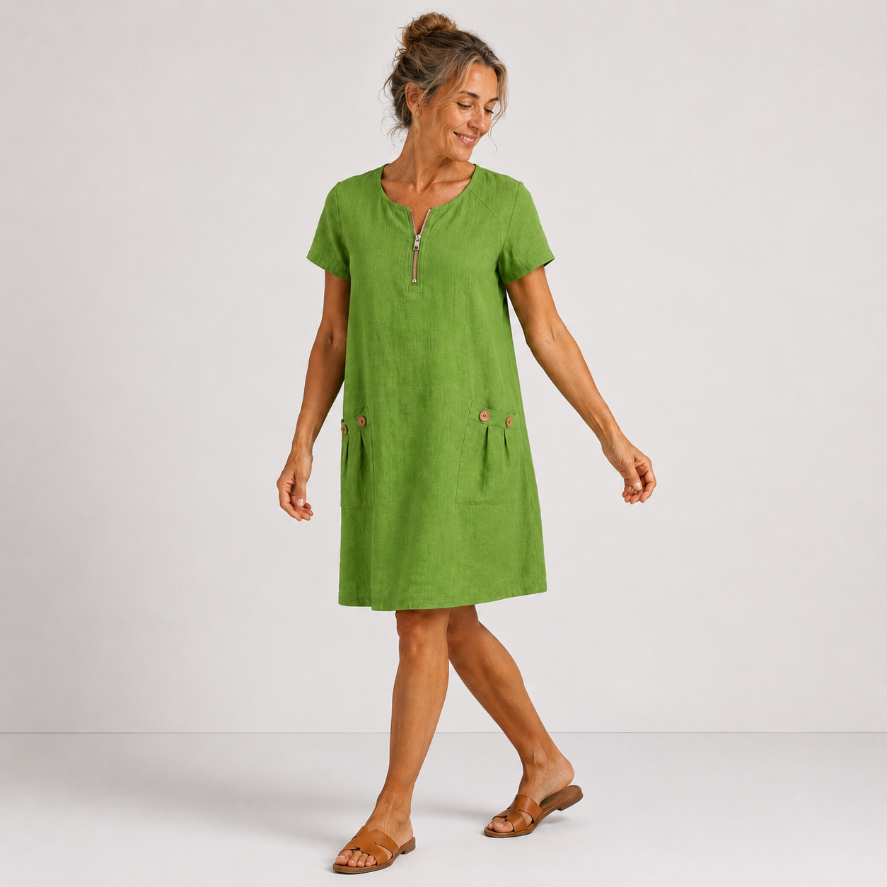 Adélaïde | Robe décontractée en coton et lin