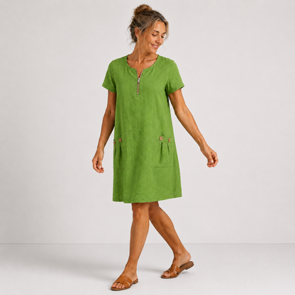 Adélaïde | Robe décontractée en coton et lin